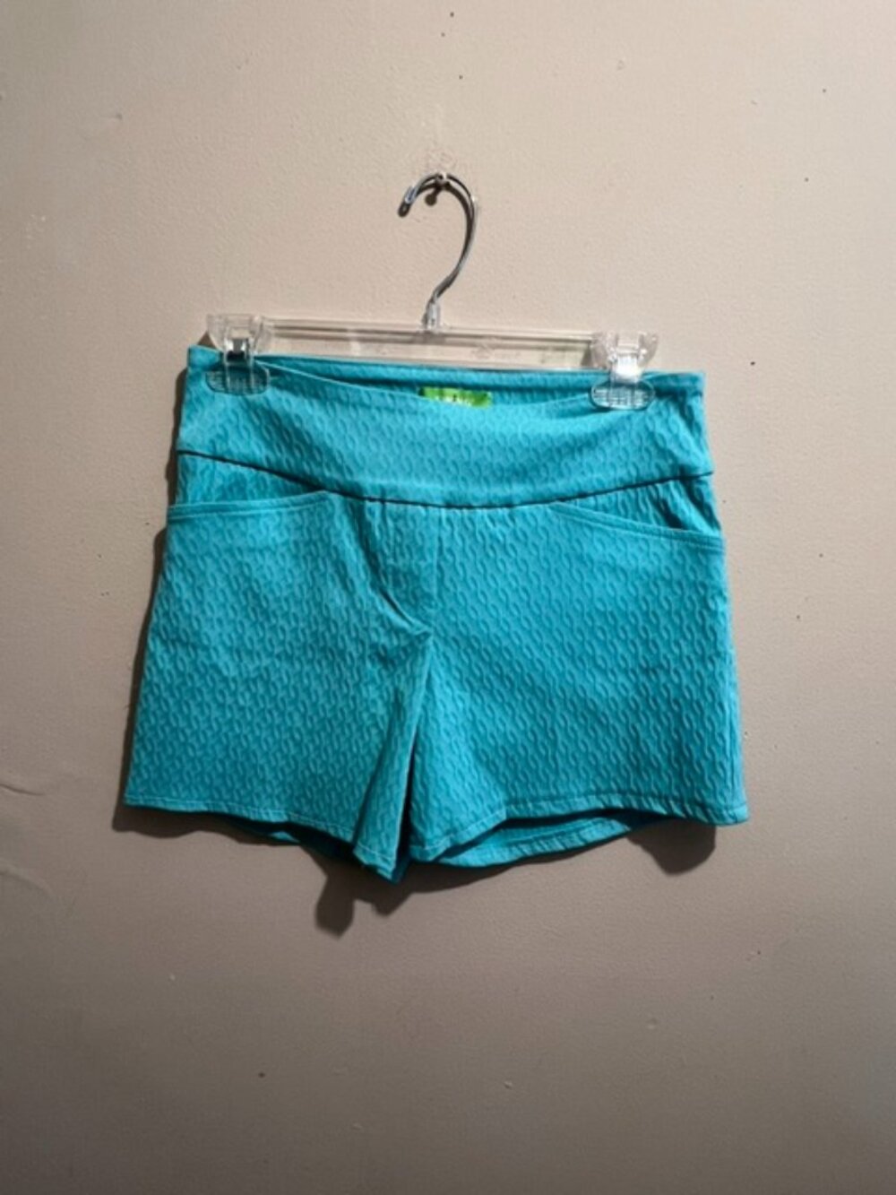 Womens Shorts, Turquoise Blue/green, embossed design